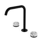 Nero Serenity Bath/Kitchen Set Edge Spout With Arabescato Corchia Handle Matte Black