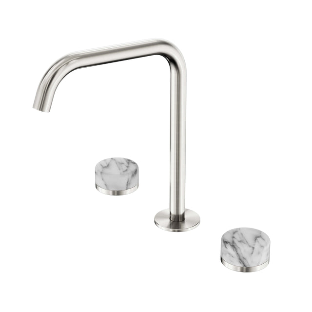 Nero Serenity Bath/Kitchen Set Edge Spout With Arabescato Corchia Handle Brushed Nickel Tapware Nero Default Title
