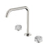 Nero Serenity Bath/Kitchen Set Edge Spout With Arabescato Corchia Handle Brushed Nickel