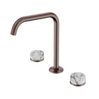 Nero Serenity Bath/Kitchen Set Edge Spout With Arabescato Corchia Handle Brushed Bronze