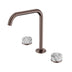 Nero Serenity Bath/Kitchen Set Edge Spout With Arabescato Corchia Handle Brushed Bronze