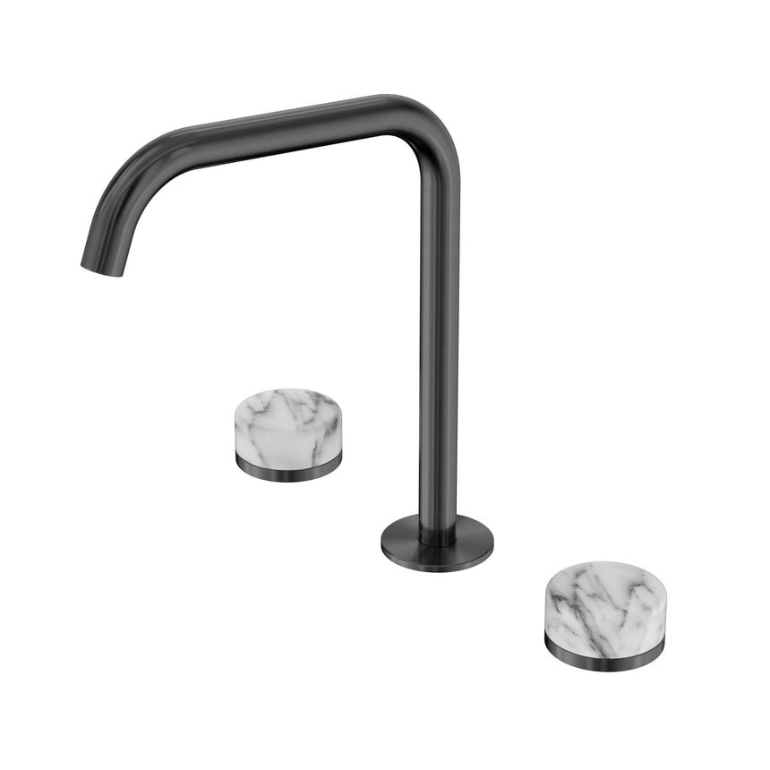Nero Serenity Bath/Kitchen Set Edge Spout With Arabescato Corchia Handle Gun Metal Tapware Nero Default Title