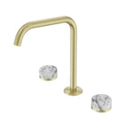 Nero Serenity Bath/Kitchen Set Edge Spout With Arabescato Corchia Handle Brushed Gold
