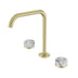 Nero Serenity Bath/Kitchen Set Edge Spout With Arabescato Corchia Handle Brushed Gold
