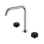 Nero Serenity Bath/Kitchen Set Edge Spout With Marquina Black Handle Chrome