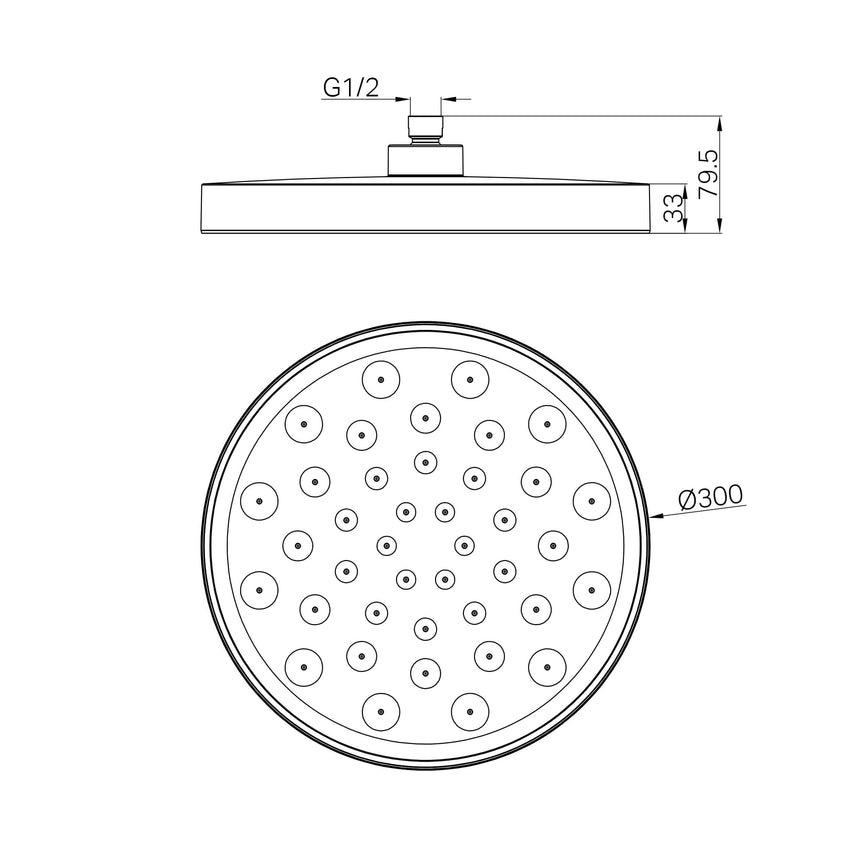 Nero Serenity Shower Head Brushed Nickel Shower Nero