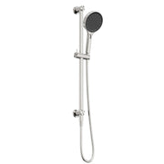 Nero Serenity 149x158mm brushed nickel rail shower kit by Tilemall with round head and handheld