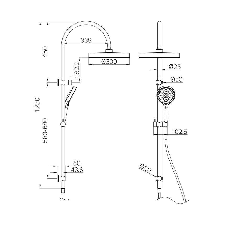 Nero Serenity Twin Shower Matte Black Shower Nero