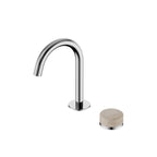 Nero Serenity Progressive Basin Mixer Arc Spout With Rome Travertine Handle Chrome