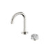 Nero Serenity Progressive Basin Mixer Arc Spout With Arabescato Corchia Handle Brushed Nickel