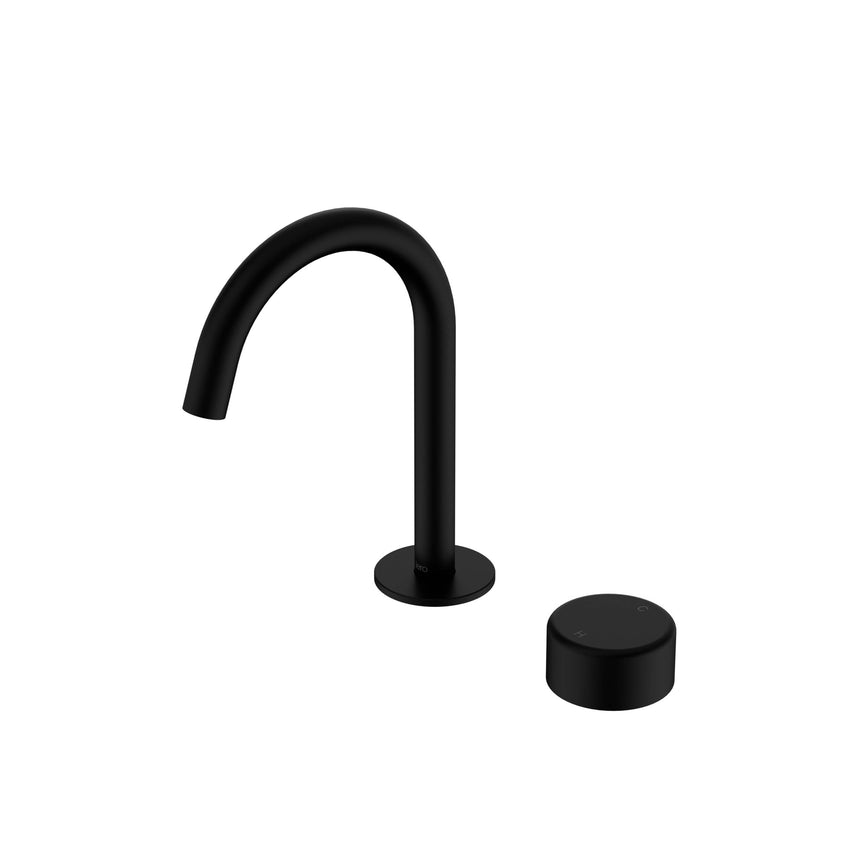 Nero Serenity Progressive Basin Mixer Arc Spout With Metal Handle Matte Black Tapware Nero Default Title