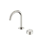 Nero Serenity Progressive Basin Mixer Arc Spout With Metal Handle Brushed Nickel