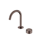 Nero Serenity Progressive Basin Mixer Arc Spout With Metal Handle Brushed Bronze