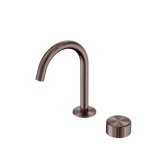 Nero Serenity Progressive Basin Mixer Arc Spout With Metal Handle Brushed Bronze Tapware Nero Default Title