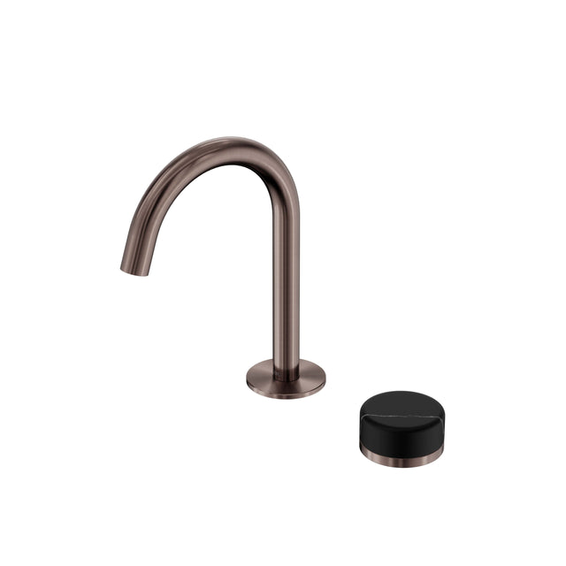 Nero Serenity Progressive Basin Mixer Arc Spout With Marquina Black Handle Brushed Bronze Tapware Nero Default Title