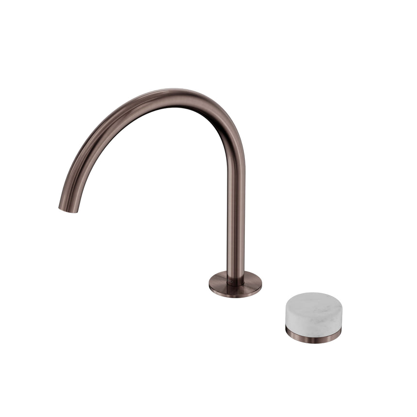 Nero Serenity Progressive Bath/Kitchen Mixer Arc Spout With Carrara Handle Brushed Bronze Tapware Nero Default Title