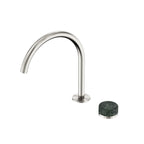 Nero Serenity Progressive Bath/Kitchen Mixer Arc Spout With Verde Alpi Handle Brushed Nickel