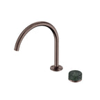 Nero Serenity Progressive Bath/Kitchen Mixer Arc Spout With Verde Alpi Handle Brushed Bronze