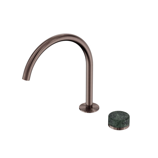 Nero Serenity Progressive Bath/Kitchen Mixer Arc Spout With Verde Alpi Handle Brushed Bronze Tapware Nero Default Title
