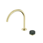 Nero Serenity Progressive Bath/Kitchen Mixer Arc Spout With Verde Alpi Handle Brushed Gold