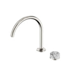 Nero Serenity Progressive Bath/Kitchen Mixer Arc Spout With Arabescato Corchia Handle Brushed Nickel