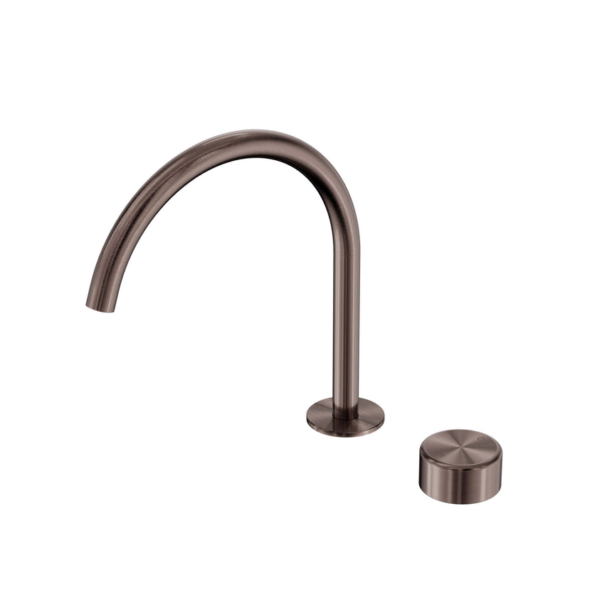 Nero Serenity Progressive Bath/Kitchen Mixer Arc Spout With Metal Handle Brushed Bronze Tapware Nero Default Title