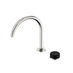 Nero Serenity Progressive Bath/Kitchen Mixer Arc Spout With Marquina Black Handle Brushed Nickel