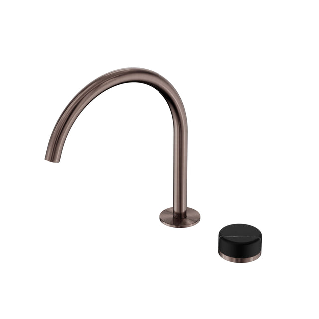 Nero Serenity Progressive Bath/Kitchen Mixer Arc Spout With Marquina Black Handle Brushed Bronze Tapware Nero Default Title