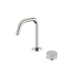 Nero Serenity Progressive Basin Mixer Edge Spout With Carrara Handle Brushed Nickel