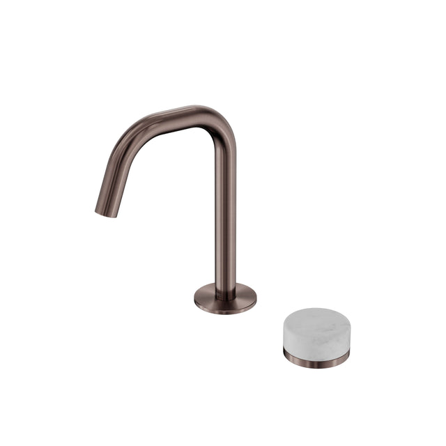 Nero Serenity Progressive Basin Mixer Edge Spout With Carrara Handle Brushed Bronze Tapware Nero Default Title