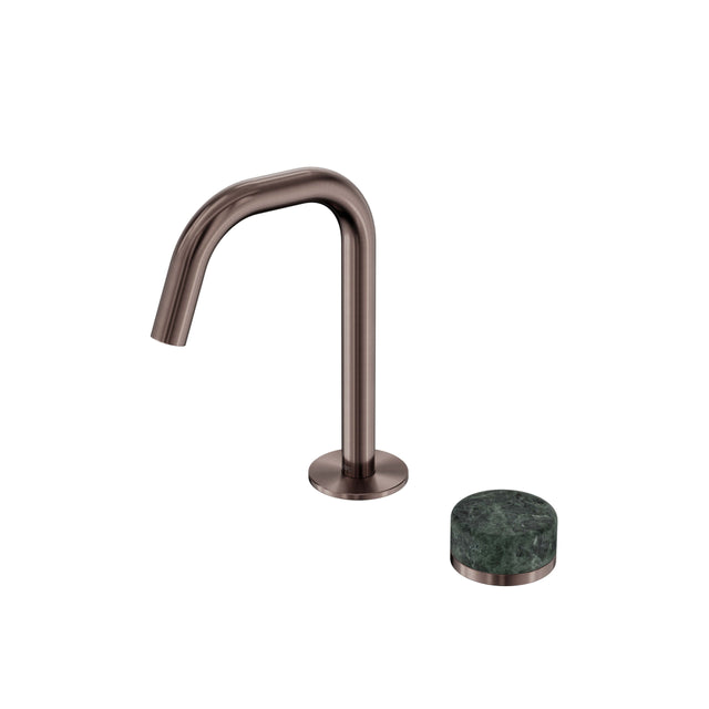 Nero Serenity Progressive Basin Mixer Edge Spout With Verde Alpi Handle Brushed Bronze Tapware Nero Default Title