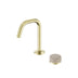 Nero Serenity Progressive Basin Mixer Edge Spout With Rome Travertine Handle Brushed Gold