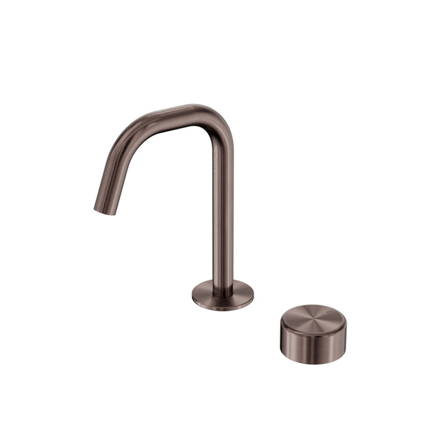 Nero Serenity Progressive Basin Mixer Edge Spout With Metal Handle Brushed Bronze Tapware Nero Default Title