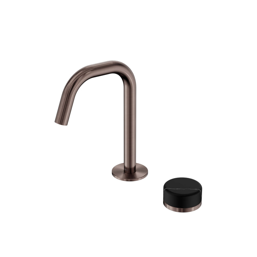 Nero Serenity Progressive Basin Mixer Edge Spout With Marquina Black Handle Brushed Bronze Tapware Nero Default Title