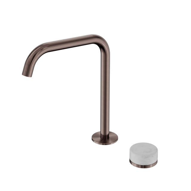 Nero Serenity Progressive Bath/Kitchen Mixer Edge Spout With Carrara Handle Brushed Bronze Tapware Nero Default Title