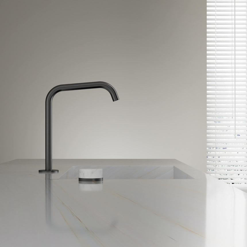 Nero Serenity Progressive Bath/Kitchen Mixer Edge Spout With Carrara Handle Gun Metal Tapware Nero