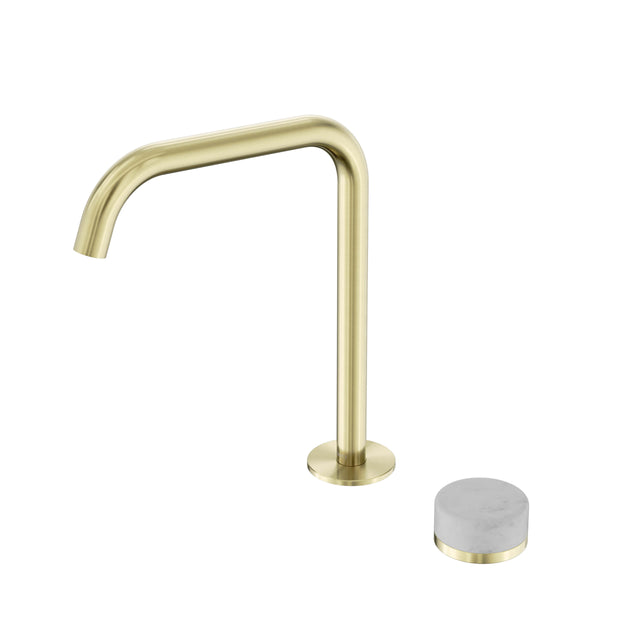 Nero Serenity Progressive Bath/Kitchen Mixer Edge Spout With Carrara Handle Brushed Gold Tapware Nero Default Title
