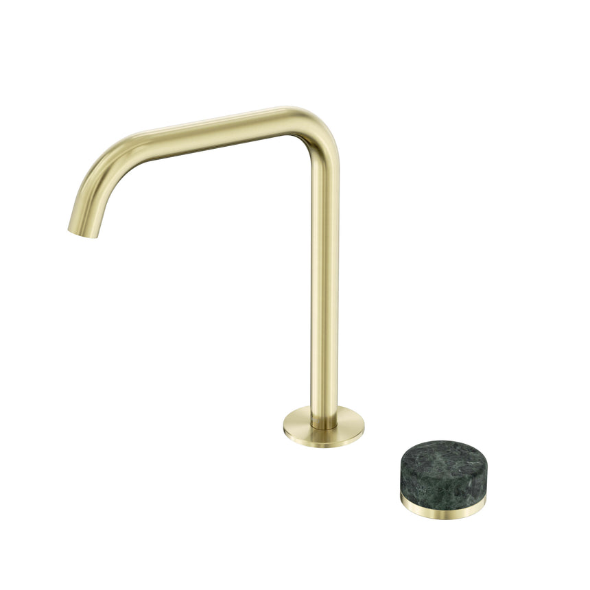Nero Serenity Progressive Bath/Kitchen Mixer Edge Spout With Verde Alpi Handle Brushed Gold Tapware Nero Default Title