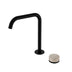 Nero Serenity Progressive Bath/Kitchen Mixer Edge Spout With Rome Travertine Handle Matte Black