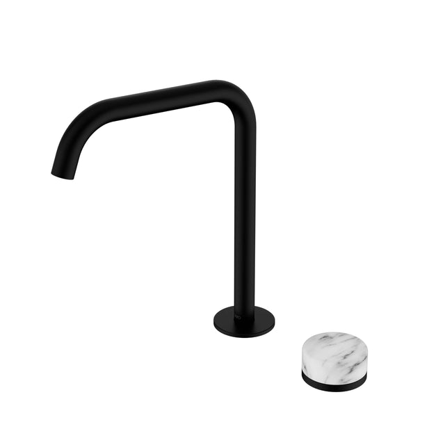 Nero Serenity Progressive Bath/Kitchen Mixer Edge Spout With Arabescato Corchia Handle Matte Black Tapware Nero Default Title