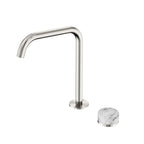 Nero Serenity Progressive Bath/Kitchen Mixer Edge Spout With Arabescato Corchia Handle Brushed Nickel
