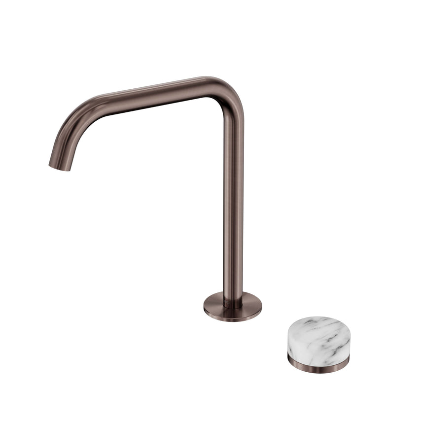 Nero Serenity Progressive Bath/Kitchen Mixer Edge Spout With Arabescato Corchia Handle Brushed Bronze Tapware Nero Default Title