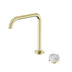 Nero Serenity Progressive Bath/Kitchen Mixer Edge Spout With Arabescato Corchia Handle Brushed Gold