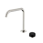 Nero Serenity Progressive Bath/Kitchen Mixer Edge Spout With Marquina Black Handle Brushed Nickel