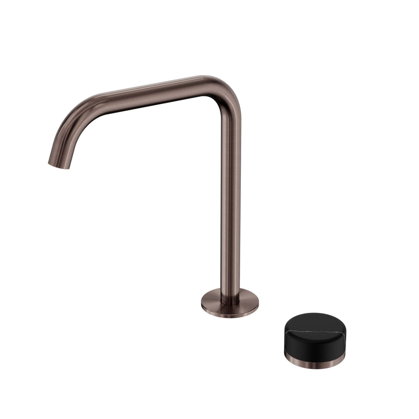 Nero Serenity Progressive Bath/Kitchen Mixer Edge Spout With Marquina Black Handle Brushed Bronze Tapware Nero Default Title