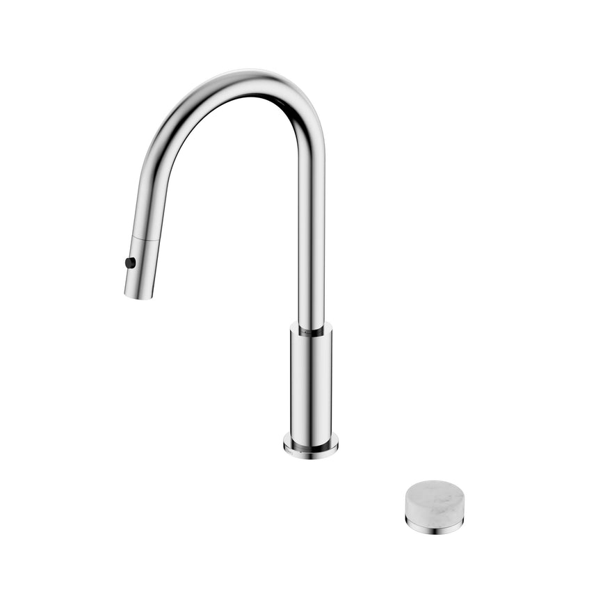 Nero Serenity Progressive Pull Out kitchen Set With Carrara Handle Chrome Tapware Nero Default Title