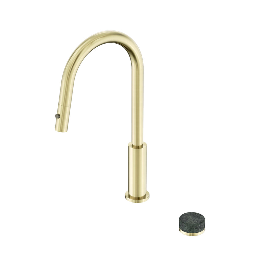 Nero Serenity Progressive Pull Out kitchen Set With Verde Alpi Handle Brushed Gold Tapware Nero Default Title