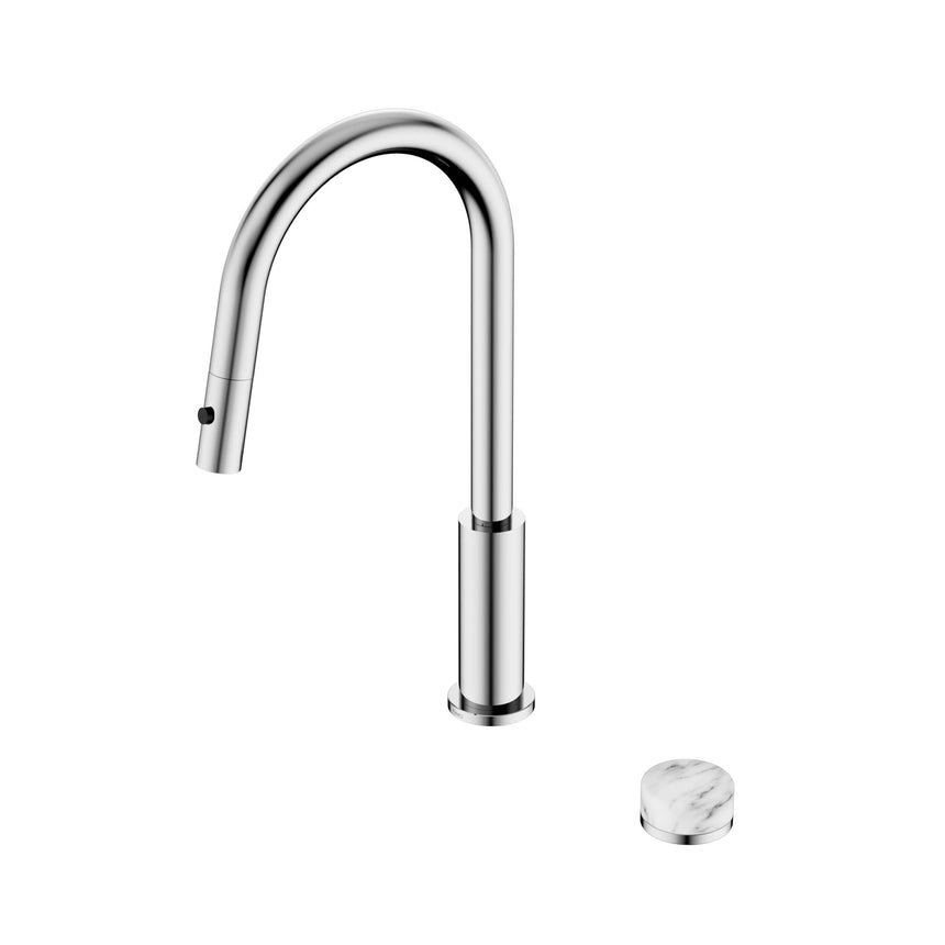 Nero Serenity Progressive Pull Out kitchen Set With Arabescato Corchia Handle Chrome Tapware Nero Default Title