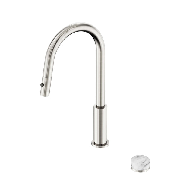 Nero Serenity Progressive Pull Out kitchen Set With Arabescato Corchia Handle Brushed Nickel Tapware Nero Default Title