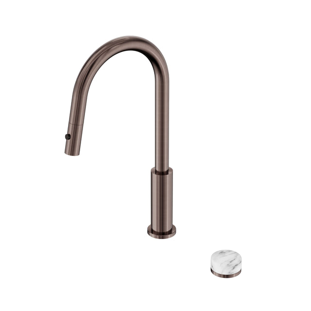 Nero Serenity Progressive Pull Out kitchen Set With Arabescato Corchia Handle Brushed Bronze Tapware Nero Default Title